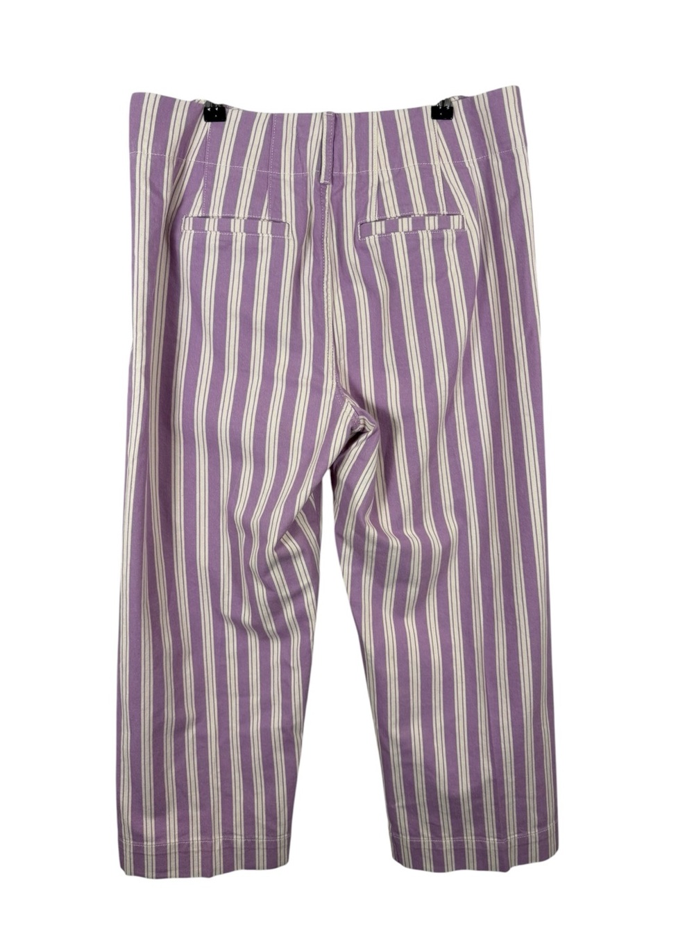 Boden Primrose Patch Pocket Trousers Purple Cream Stripe Sz 10 - Picture 4 of 5